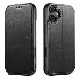 For iPhone 17 Suteni J05 Leather Magnetic MagSafe Phone Case(Black)