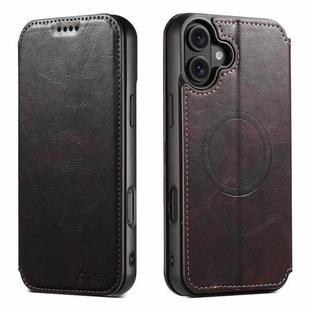 For iPhone 17 Suteni J05 Leather Magnetic MagSafe Phone Case(Brown)