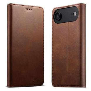 For iPhone 17 Air Suteni Calf Texture Horizontal Flip Leather Phone Case(Brown)