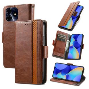 For Tecno Spark 10 Pro CaseNeo Splicing Dual Magnetic Buckle Leather Phone Case(Brown)