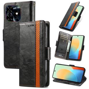 For Tecno Pop 8 4G CaseNeo Splicing Dual Magnetic Buckle Leather Phone Case(Black)
