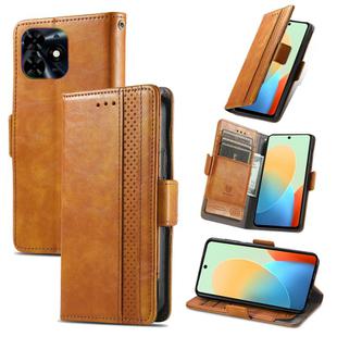 For Tecno Pop 8 4G CaseNeo Splicing Dual Magnetic Buckle Leather Phone Case(Khaki)