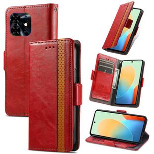 For Tecno Pop 8 4G CaseNeo Splicing Dual Magnetic Buckle Leather Phone Case(Red)