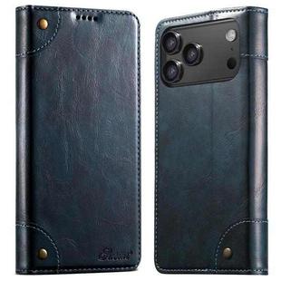 For iPhone 17 Pro Max Suteni Baroque Calf Texture Buckle Wallet Leather Phone Case(Blue)