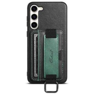 For Samsung Galaxy S24+  5G Suteni H13 Card Wallet Wrist Strap Holder PU Phone Case(Black)