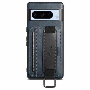 For Googel Pixel 8 Pro Suteni H13 Card Wallet Wrist Strap Holder PU Phone Case(Blue)
