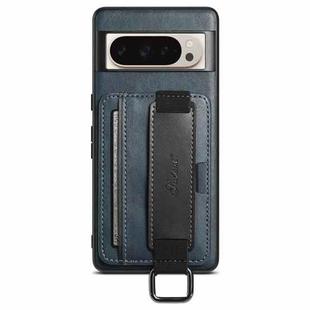 For Googel Pixel 9 Suteni H13 Card Wallet Wrist Strap Holder PU Phone Case(Blue)