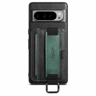 For Google Pixel 9 Pro XL Suteni H13 Card Wallet Wrist Strap Holder PU Phone Case(Black)