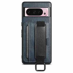 For Googel Pixel 10 Pro Suteni H13 Card Wallet Wrist Strap Holder PU Phone Case(Blue)