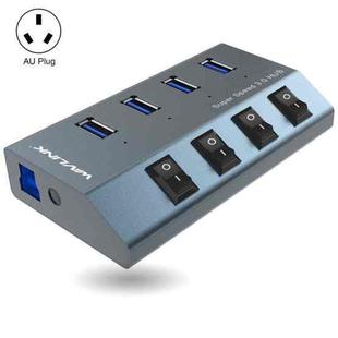 WAVLINK WL-UH3049 USB 3.0 4-Ports Desktop Fast Charger Station with Independent Switch(AU Plug)