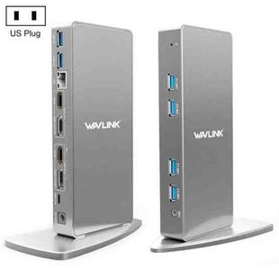 WAVLINK WL-UG69DK7 Laptops Type-C Universal Desktop Docking Station Aluminum Alloy HUB Adapter(US Plug)