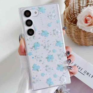 For Samsung Galaxy S22+ 5G Spring Garden Epoxy TPU Phone Case(F06 Blue and White Flowers)