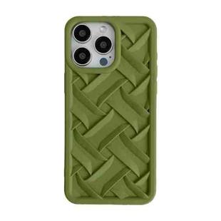 For iPhone 14 3D Weave TPU Phone Case(Green)