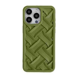 For iPhone 14 Pro Max 3D Weave TPU Phone Case(Green)