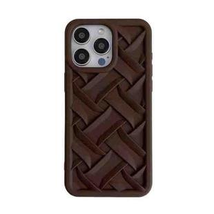 For iPhone 12 3D Weave TPU Phone Case(Dark Brown)