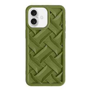 For iPhone 16 3D Weave TPU Phone Case(Green)