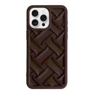 For iPhone 16 Pro 3D Weave TPU Phone Case(Dark Brown)