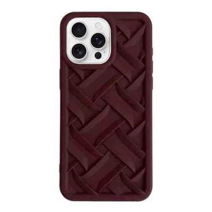 For iPhone 16 Pro 3D Weave TPU Phone Case(Wine red)