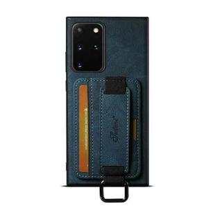 For Samsung Galaxy Note20 Ultra 5G Suteni H13 Litchi Leather Wrist Strap Wallet Back Phone Case(Blue)