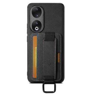 For Honor 80 Pro Suteni H13 Litchi Leather Wrist Strap Wallet Back Phone Case(Black)