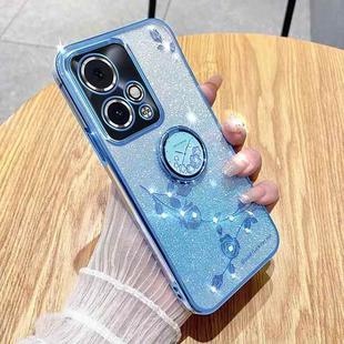 For Honor 90 GT Gradient Glitter Immortal Flower Ring All-inclusive Phone Case(Blue)