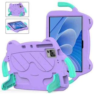 For DOOGEE T30 Pro 11 2023 Ice Baby EVA Shockproof Hard PC Tablet Case(Light Purple+Mint Green)