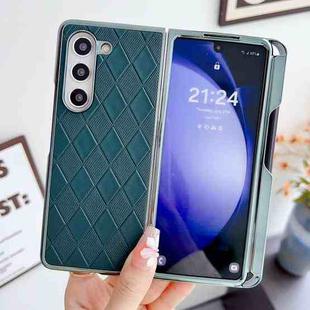 For Samsung Galaxy Z Fold5 5G Diamond Pattern Plating Shockproof Phone Case with Pen(Green)