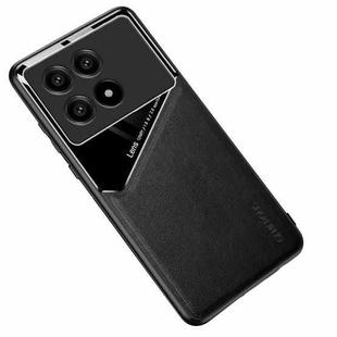 For Xiaomi Redmi K70 All-inclusive Leather Organic Glass Phone Case with Metal Iron Sheet(Black)