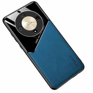 For Honor X9b All-inclusive Leather Organic Glass Phone Case(Blue)