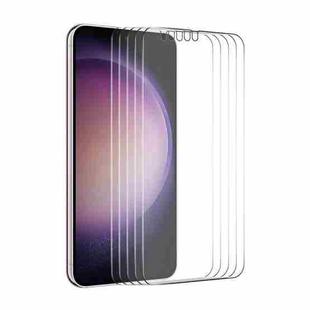 For Samsung Galaxy S24 5G 5pcs ENKAY 0.18mm High Aluminum-silicon Tempered Glass Film, Support Ultrasonic Fingerprint Unclock