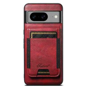 For Google Pixel 8a Suteni H17 Oil Eax Leather MagSafe Detachable Wallet Phone Case(Red)