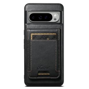 For Google Pixel 9 Pro Suteni H17 Oil Eax Leather Detachable Wallet Phone Case(Black)