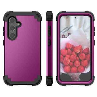 For Samsung Galaxy S24+ 5G 3 in 1 Silicone Hybrid PC Shockproof Phone Case(Dark Purple)