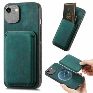 For iPhone 7 Plus / 8 Plus Retro Leather Card Bag Magnetic Phone Case(Green)