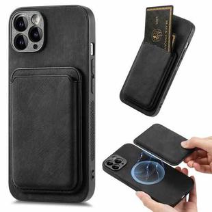 For iPhone 11 Pro Retro Leather Card Bag Magnetic Phone Case(Black)