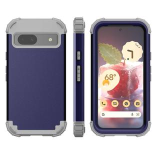 For Google Pixel 8a 3 in 1 Silicone Hybrid PC Shockproof Phone Case(Blue)