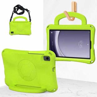 For Samsung Galaxy Tab A9 8.7 SM-X110/X115 Handle Football Shaped EVA Shockproof Tablet Case(Grass Green)