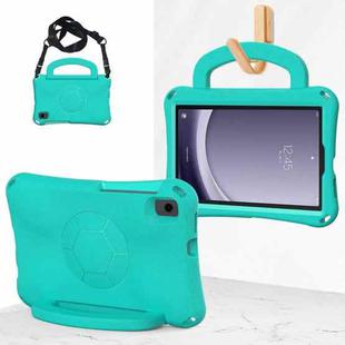 For Samsung Galaxy Tab A9 8.7 SM-X110/X115 Handle Football Shaped EVA Shockproof Tablet Case(Mint  Green)