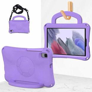 For Samsung Galaxy Tab A7 Lite 8.7 T220/T225 Handle Football Shaped EVA Shockproof Tablet Case(Light Purple)