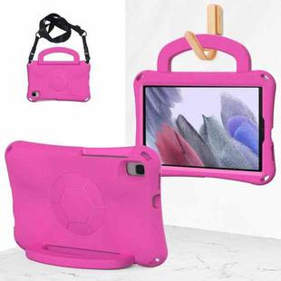 For Samsung Galaxy Tab A7 Lite 8.7 T220/T225 Handle Football Shaped EVA Shockproof Tablet Case(Rose Red)