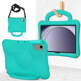 For Samsung Galaxy Tab A9+ 10.95 2023 Handle Football Shaped EVA Shockproof Tablet Case(Mint  Green)