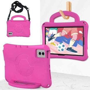 For Samsung Galaxy S9 11 X710 2023 Handle Football Shaped EVA Shockproof Tablet Case(Rose Red)