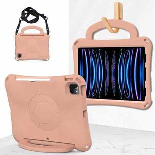For iPad Pro 11 2018/2020/2021/2022 Handle Football Shaped EVA Shockproof Tablet Case(Light Pink)