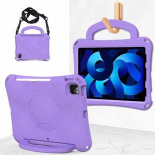 For iPad Air 10.9 2022 / 2020 Handle Football Shaped EVA Shockproof Tablet Case(Light Purple)