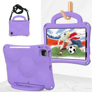 For iPad Air 11 2024 Handle Football Shaped EVA Shockproof Tablet Case(Light Purple)