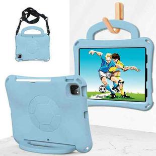 For iPad Air 11 2024 Handle Football Shaped EVA Shockproof Tablet Case(Light Blue)