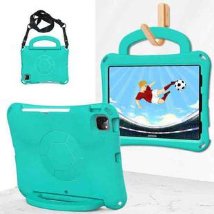 For iPad Air 11 2024 Handle Football Shaped EVA Shockproof Tablet Case(Mint  Green)