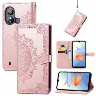 For ZTE Blade L220 Mandala Flower Embossed Leather Phone Case(Rose Gold)