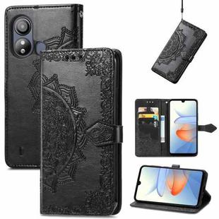 For ZTE Blade L220 Mandala Flower Embossed Leather Phone Case(Black)