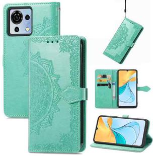 For ZTE Blade V50 Vita Mandala Flower Embossed Leather Phone Case(Green)